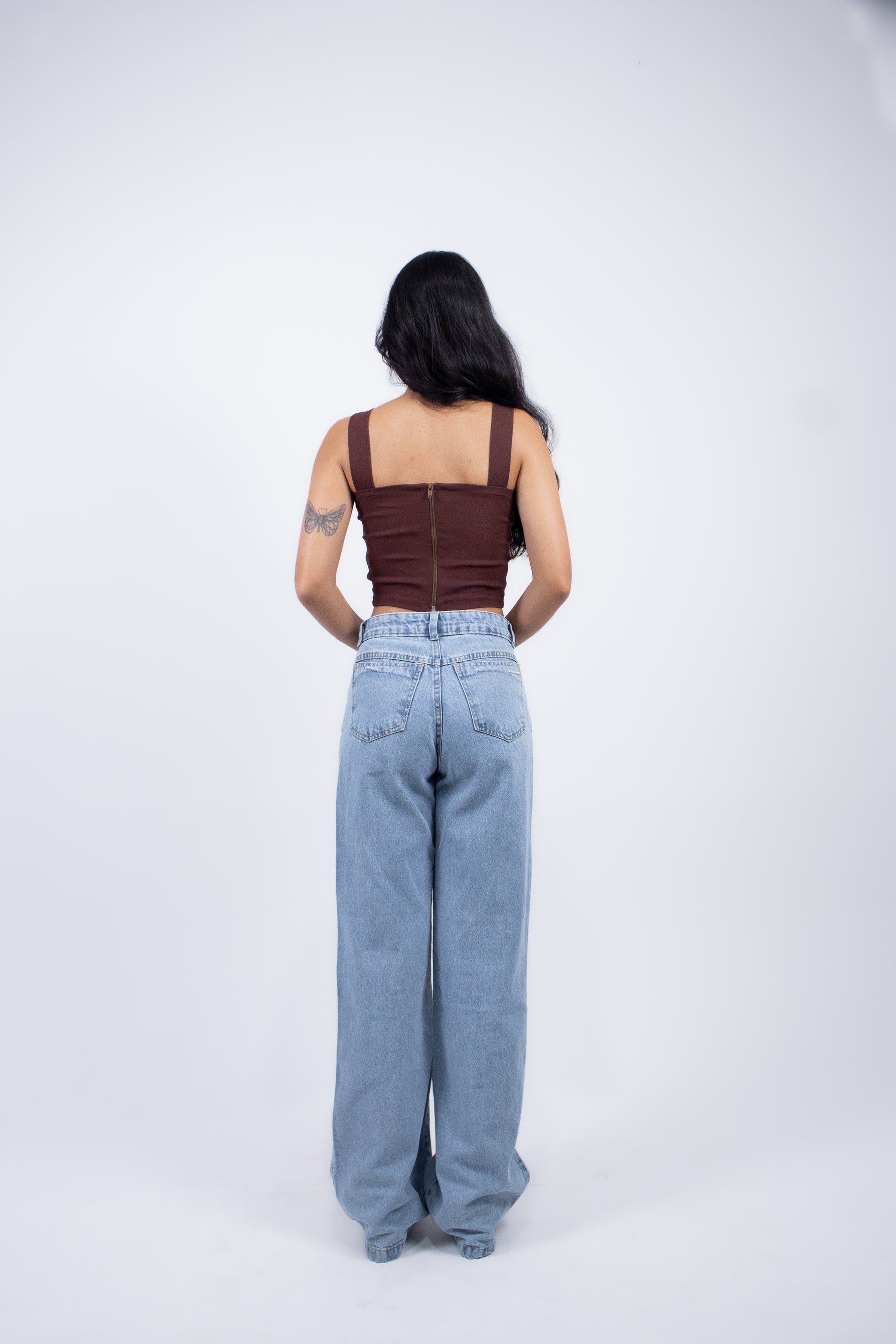 Calça Wide Leg em Jeans Denim