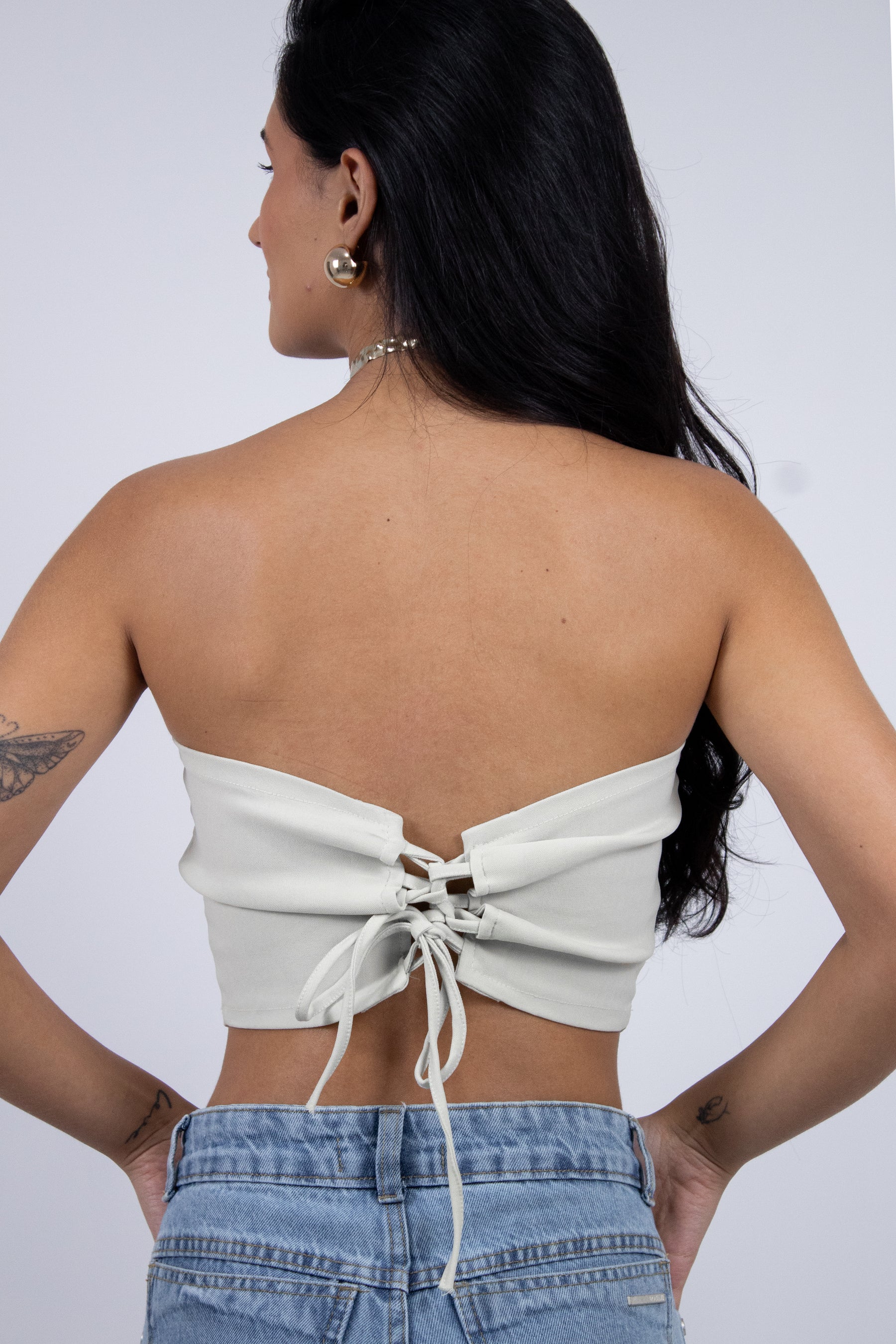 Blusa Corset Tomara Que Caia em Sarja
