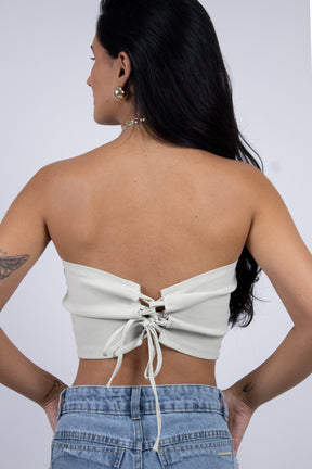 Blusa Corset Tomara Que Caia em Sarja