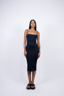 Vestido em Poliamida Midi com Alça