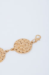 Cinto em Metal Dourado Floral